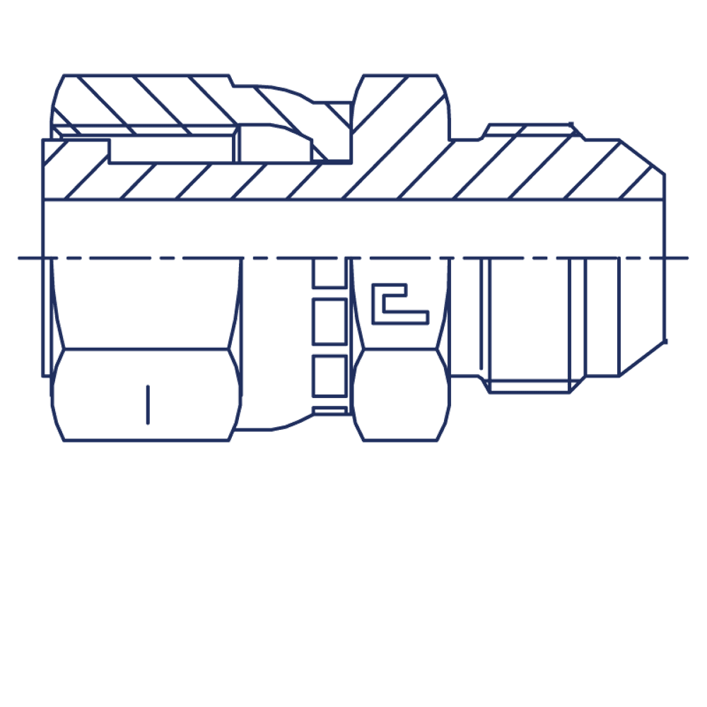 Адаптер AS D12 ORFS 13/16 - JIC 3/4 (обжатая гайка)