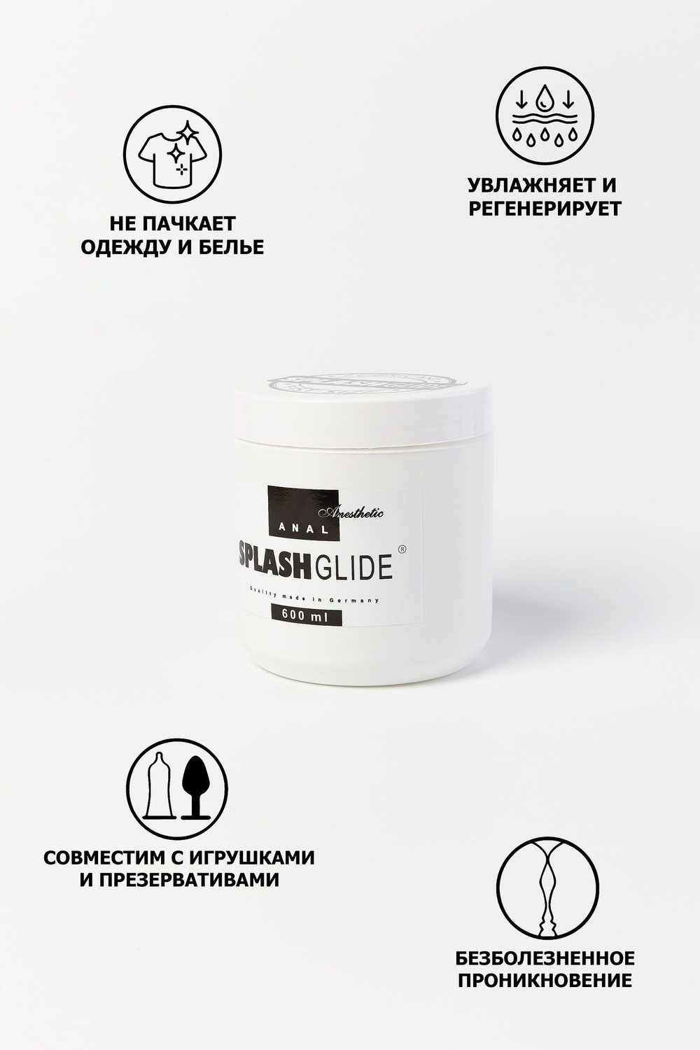 Анальный лубрикант Splashglide Anal Anesthetic – 600 мл, водная основа