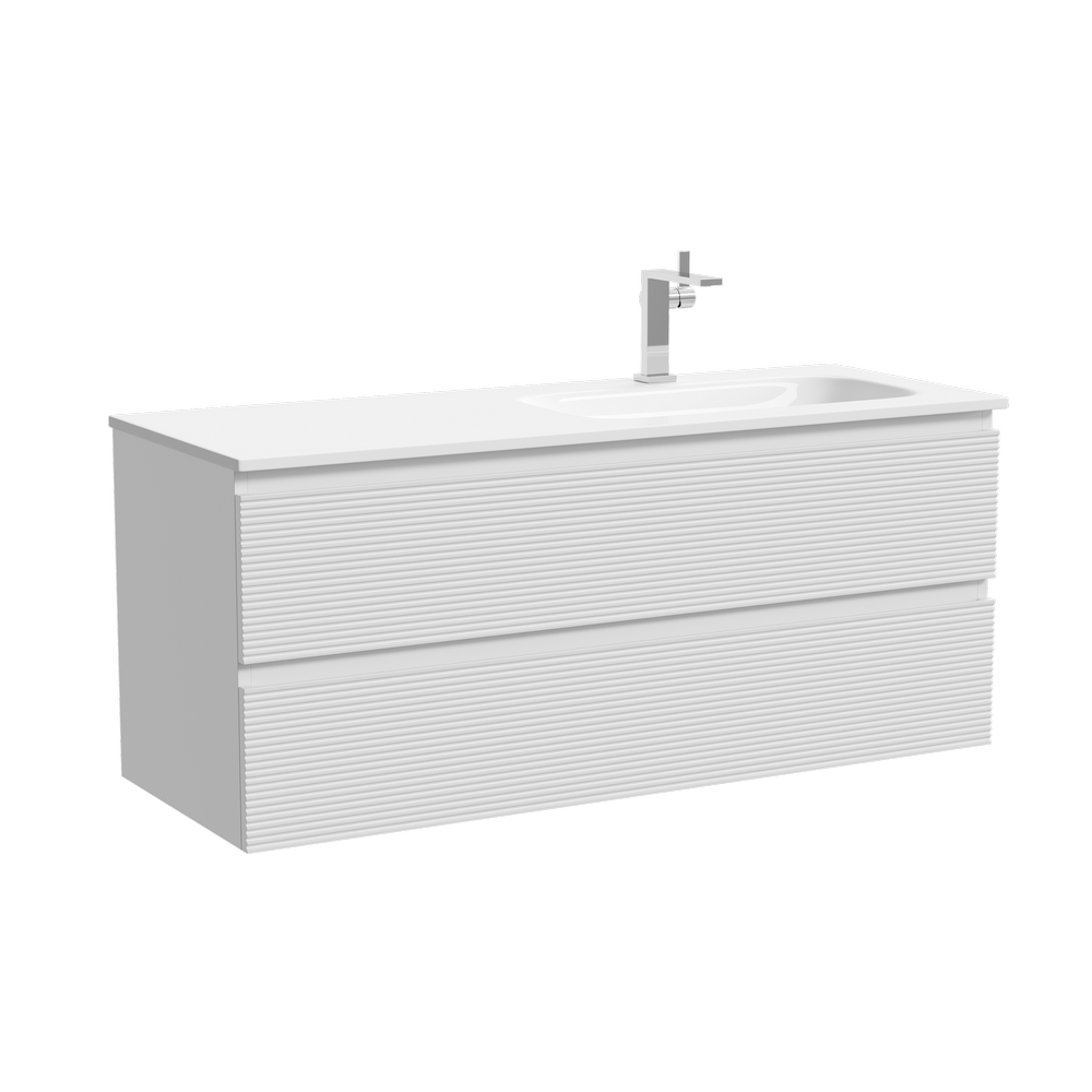 Тумба подвесная SANCOS Folk  правая 1195х445х500, c двумя ящиками оснащенными доводчиками, Bianco, арт.FL120RW