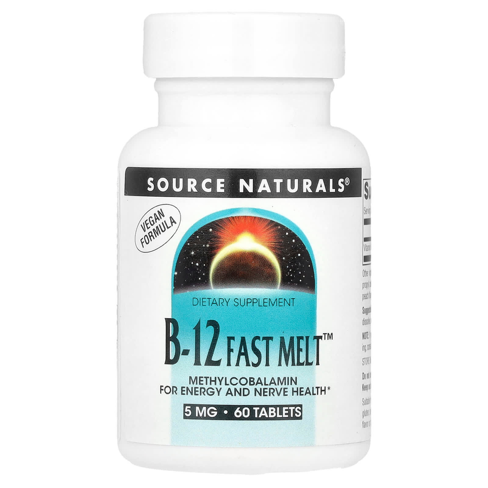 Source Naturals, B-12 Fast Melt™, 5 мг, 60 таблеток