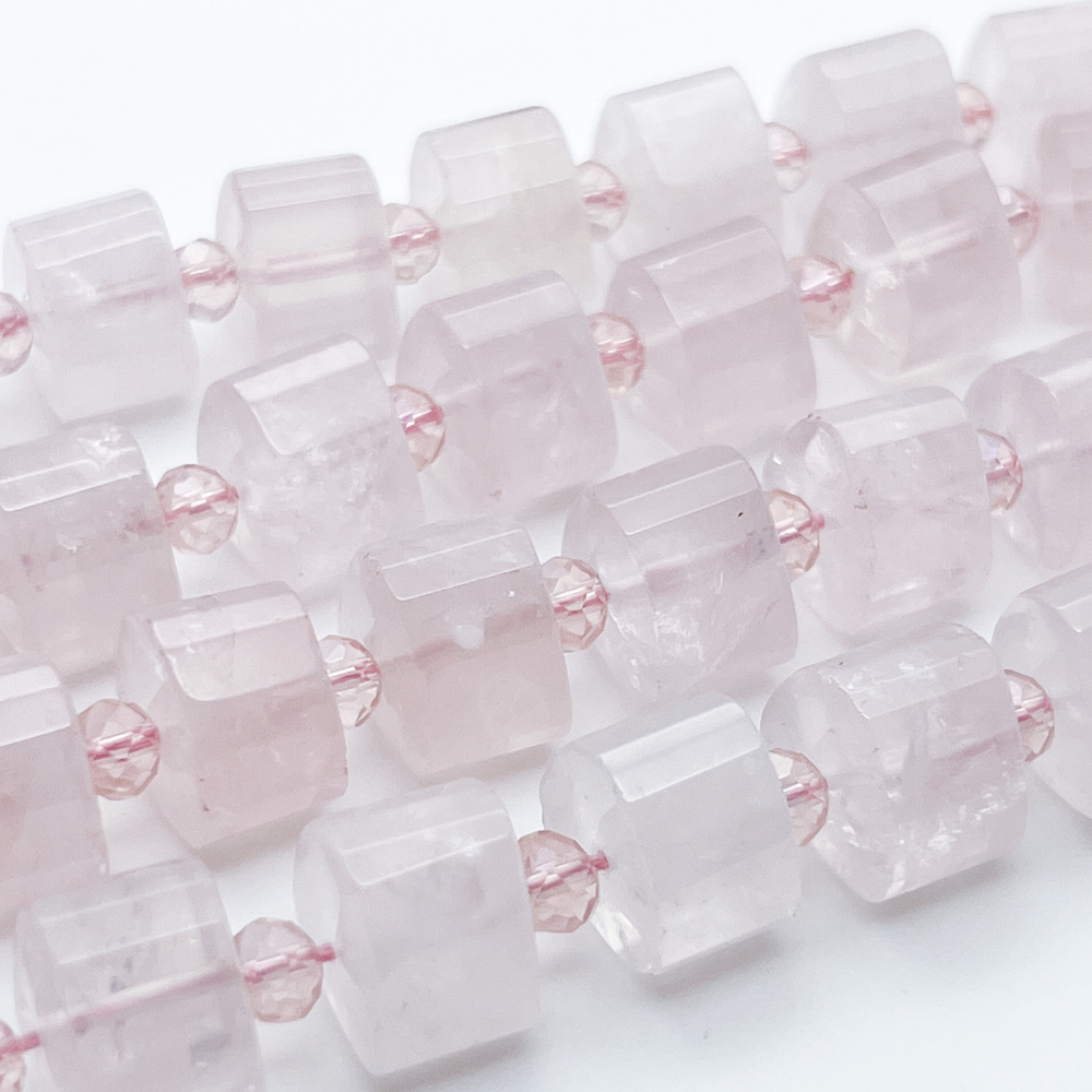 Розовый кварц, размер около 14*10 мм, цена за набор 6 шт