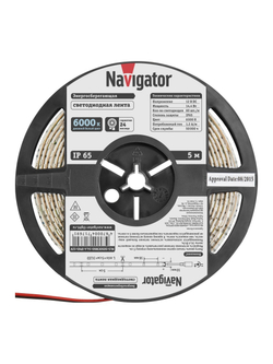 Лента светодиодная 71 769 NLS-5050CW60-14.4-IP65-12V R5 14.4Вт/м (уп.5м) Navigator 71769