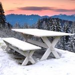 Стол обеденный Осло, деревянный для сада, 210х103 см, белый