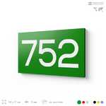 Номер на дверь 752, табличка на дверь для офиса, квартиры, кабинета, аудитории, склада, зеленая 120х70 мм, Айдентика Технолоджи