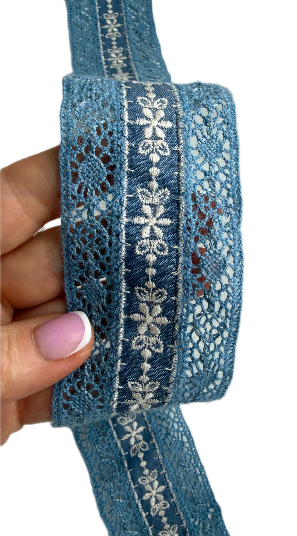 Кружево хлопковое с вышивкой ш-5 см. Испания