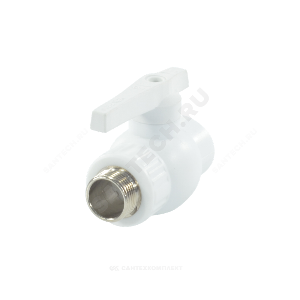 Кран шаровой PP-R белый Дн 25х3/4" Ру25 НР VALFEX 10144225