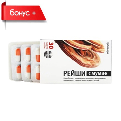 ГРИБ РЕЙШИ с мумиё №30, натуральные экстракты