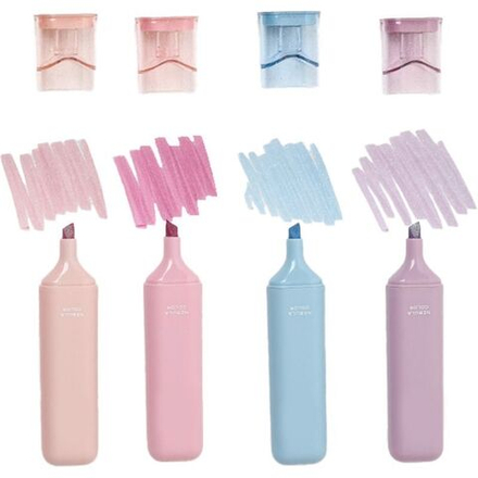 Набор текстовыделителей "deVENTЕ Shimmer" 4 цв., 1-5мм, с БЛЁСТКАМИ, плоский