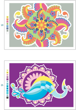 Hachette  раскраска по номерам  Mandalas et rangolis Mystères
