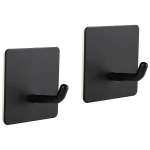 Набор из 2 крючков, Квадрат, Самоклеющиеся, металл