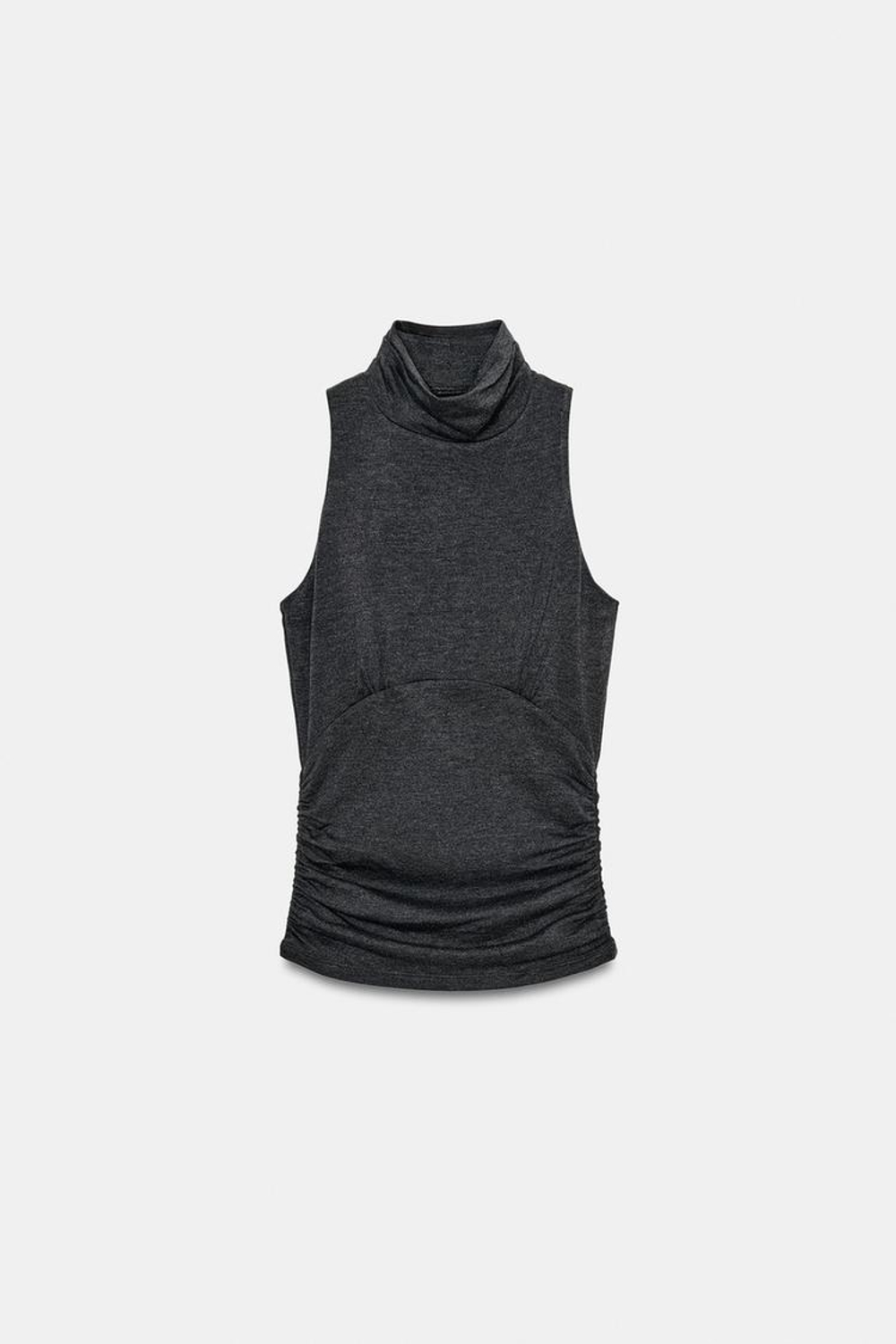ZARA МЯГКИЙ ТОП-ХАЛТЕР, АНТРАЦИТОВО-СЕРЫЙ