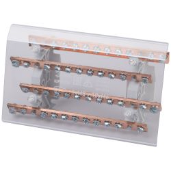 Шинный распределительный блок ЭРА NO-224-74 ШРБ-250А 4 шины 1хМ8+10хМ6 | Шинные распределительные блоки ШРБ