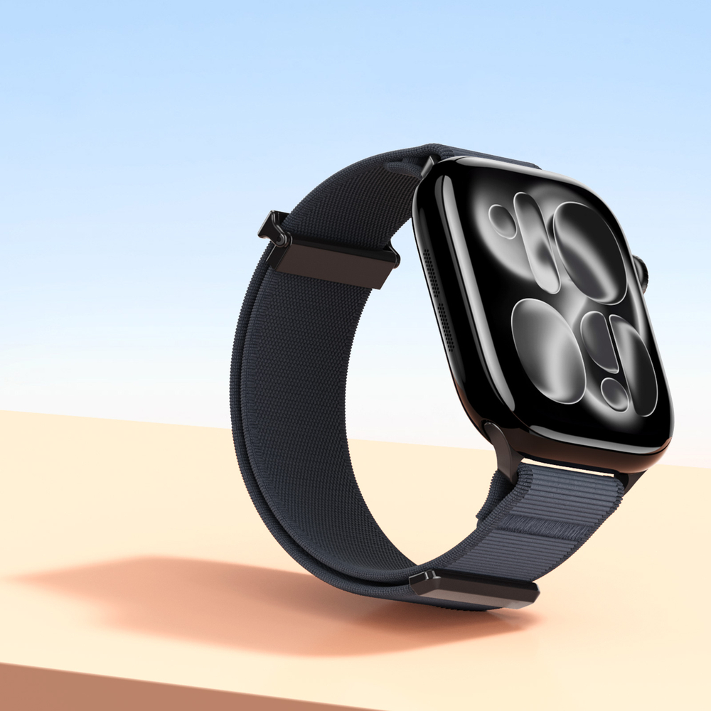 Ремешок черного цвета с магнитной фиксацией для смарт часов Apple Watch размером 42, 44, 45, 46, 49MM, серия Strap (YM Series) от Dux Ducis
