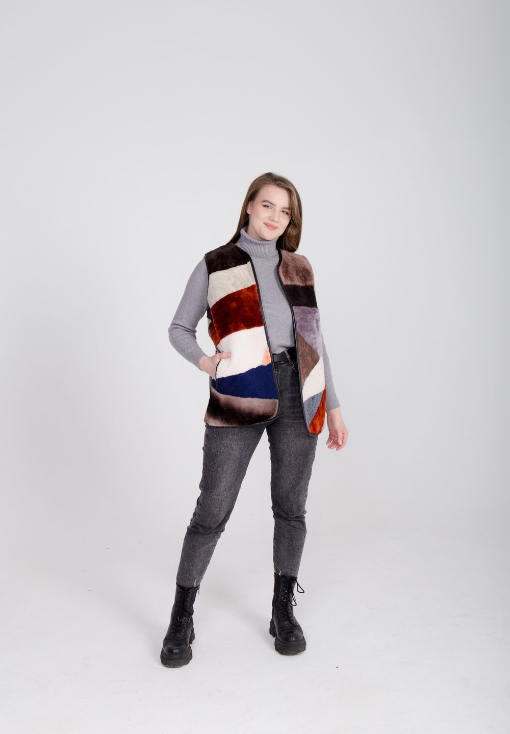 женский жилет из овчины