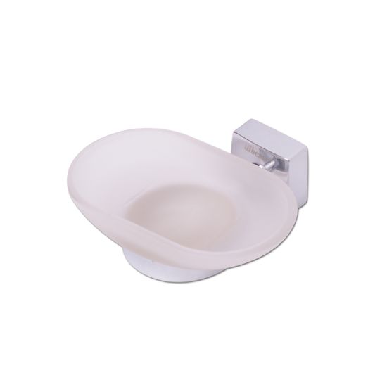 Мыльница овальная стеклянная на стальном креплении Besser BS 8805B