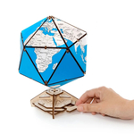 Деревянный конструктор Синий глобус Икосаэдр с секретом (EWA)