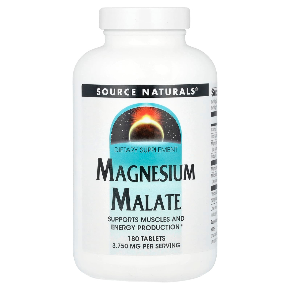 Source Naturals, малат магния, 3750 мг, 180 таблеток (1250 мг в 1 таблетке)