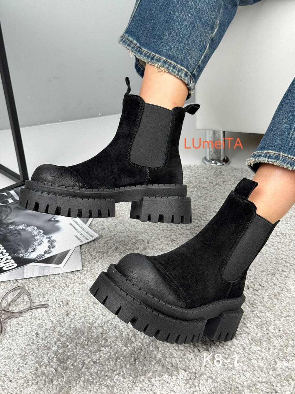 Ботинки нат. кожа по 6 пар (36-40)р./ k8-1