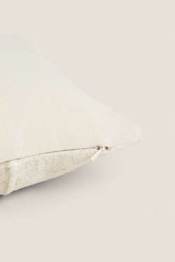 ZARA HOME ЧЕХОЛ ДЛЯ ДЕКОРАТИВНОЙ ПОДУШКИ С ВЫШИВКОЙ В ПОЛОСКУ, СВЕТЛО-БЕЖЕВЫЙ