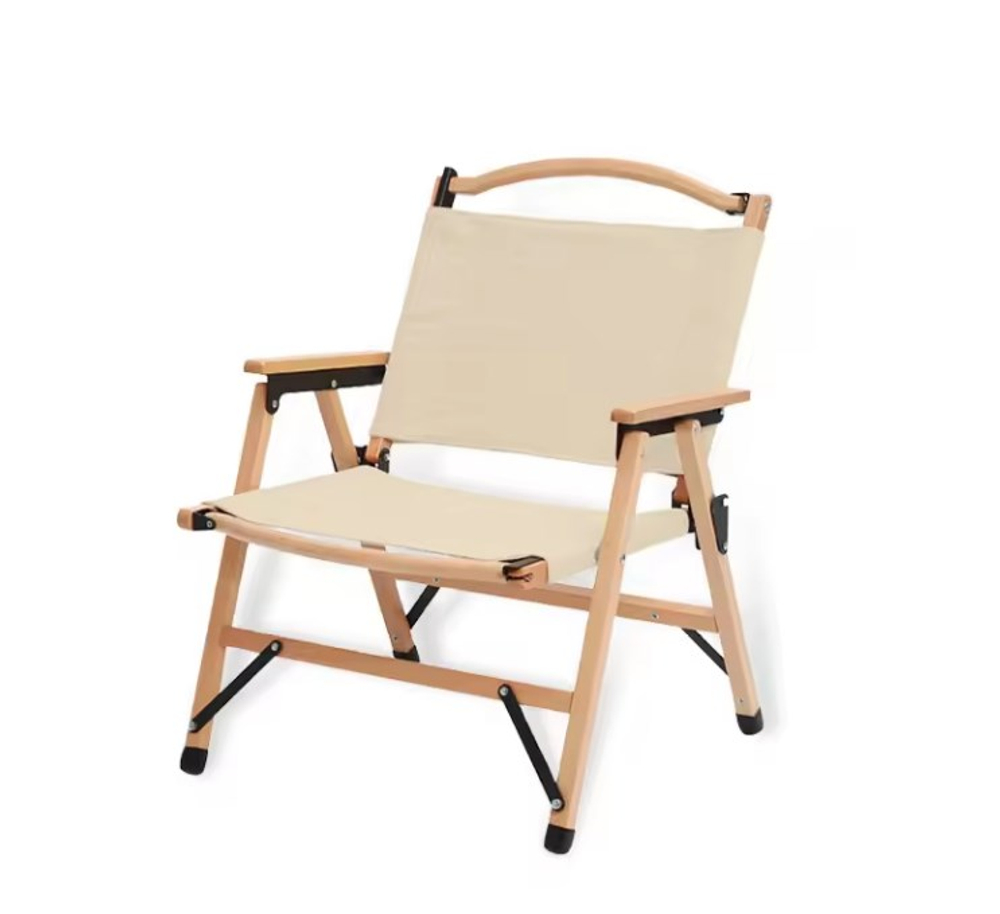 Складной стул для кемпинга из дерева с подлокотниками