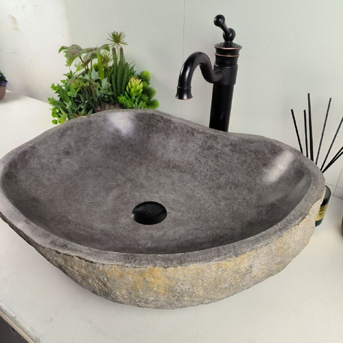 Раковина из речного камня RS-62086 (54*45*15)
