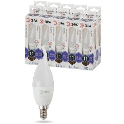 Лампа светодиодная ЭРА STD LED BXS-11W-860-E14 11Вт свеча на ветру холодный дневной свет Е14 | Лампы cветодиодные Свеча (B/C)