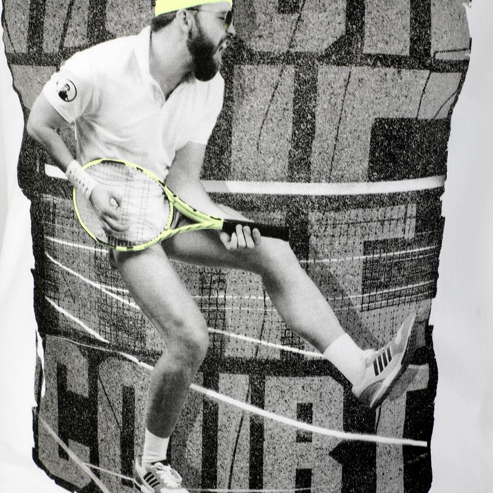 Мужское теннисное поло Quiet Please Rock The Court T-Shirt Men - White, Multicoloured