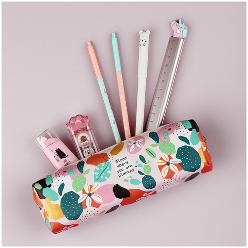 Пенал мягкий, 200*55*40 MESHU "Blooming", искусственная кожа И