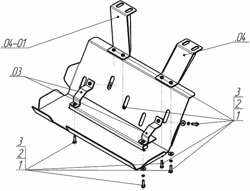Усиленная защита Motodor радиатора. 4 мм, сталь. для Ford Cargo 2006-2013 арт.20701