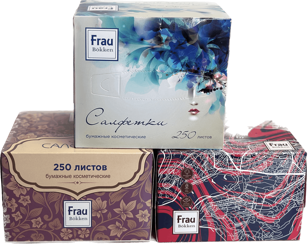 Салфетки 250 листов (2 сл.) для лица бумажные косметические