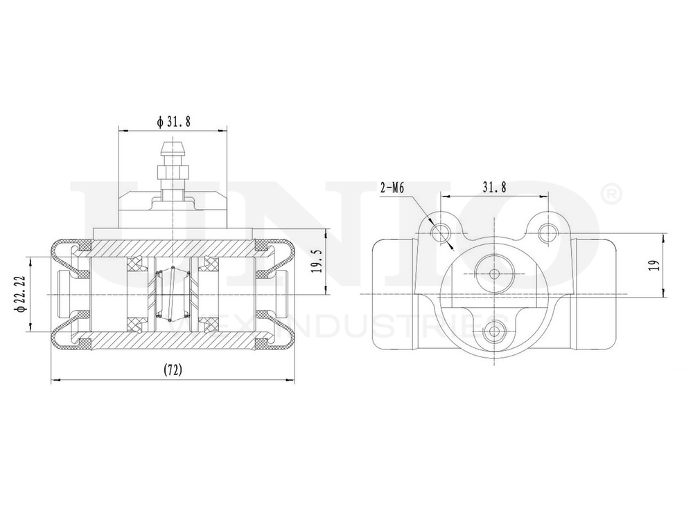 Цилиндр тормозной колесный UNIO BRC-20520