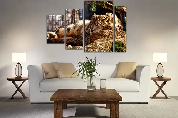 Модульная картина "Спокойный леопард"