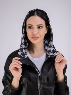 Куртка женская из натуральной кожи с капюшоном Турция