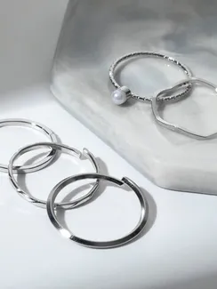 Кольцо набор 5 штук "Идеальные пальчики" искушение, цвет белый в серебре