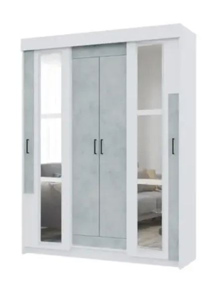 Современный Шкаф-купе Victor с зеркалами белый