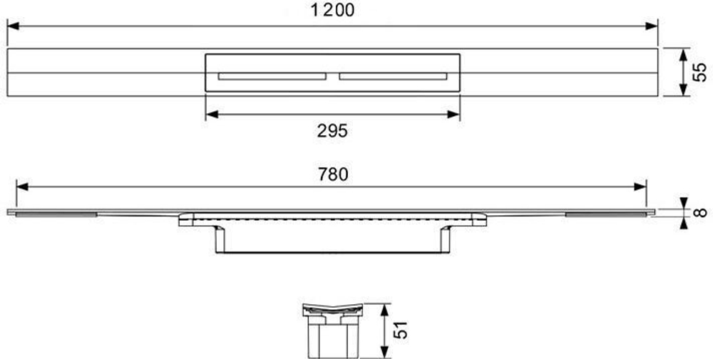 Дренажный профиль TECE TECEdrainprofile сатин 671200