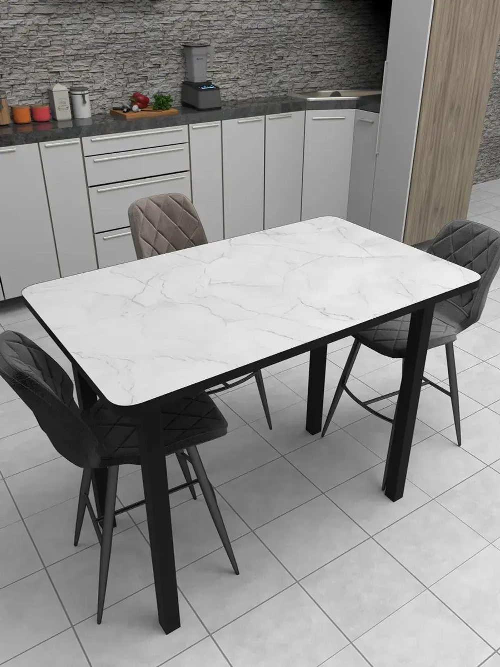 Обеденный стол "Жемчужный перито" 90x60 см