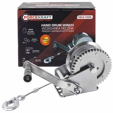 Лебедка барабанная ручная г/п 540кг FORCEKRAFT FK-KB-S-1200