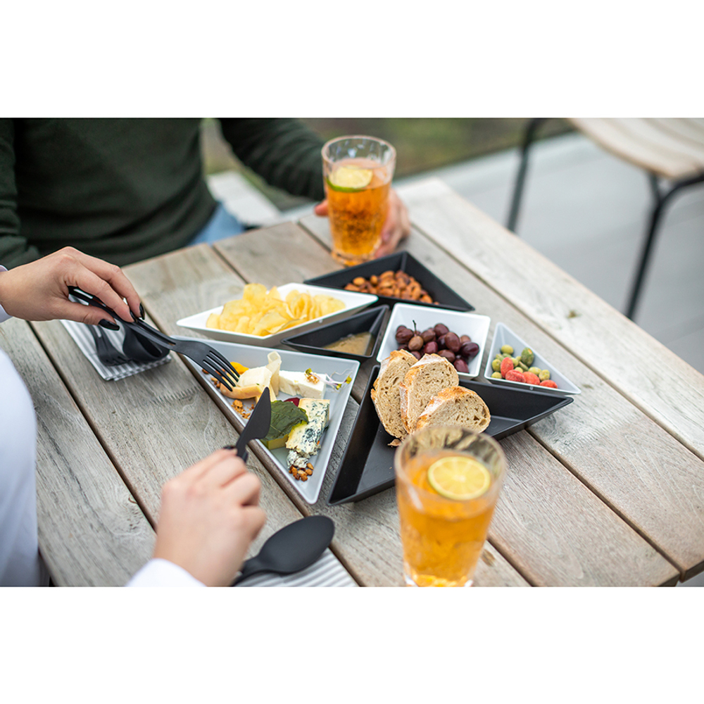 Менажница tangram ready, черно-бело-серая