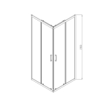 Душевой уголок Alpha VSS-3AL100MT, 1000*1000, хром, стекло текстурное