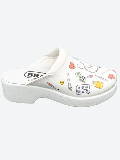 503 | "Anna" Женские медицинские сабо (принт)