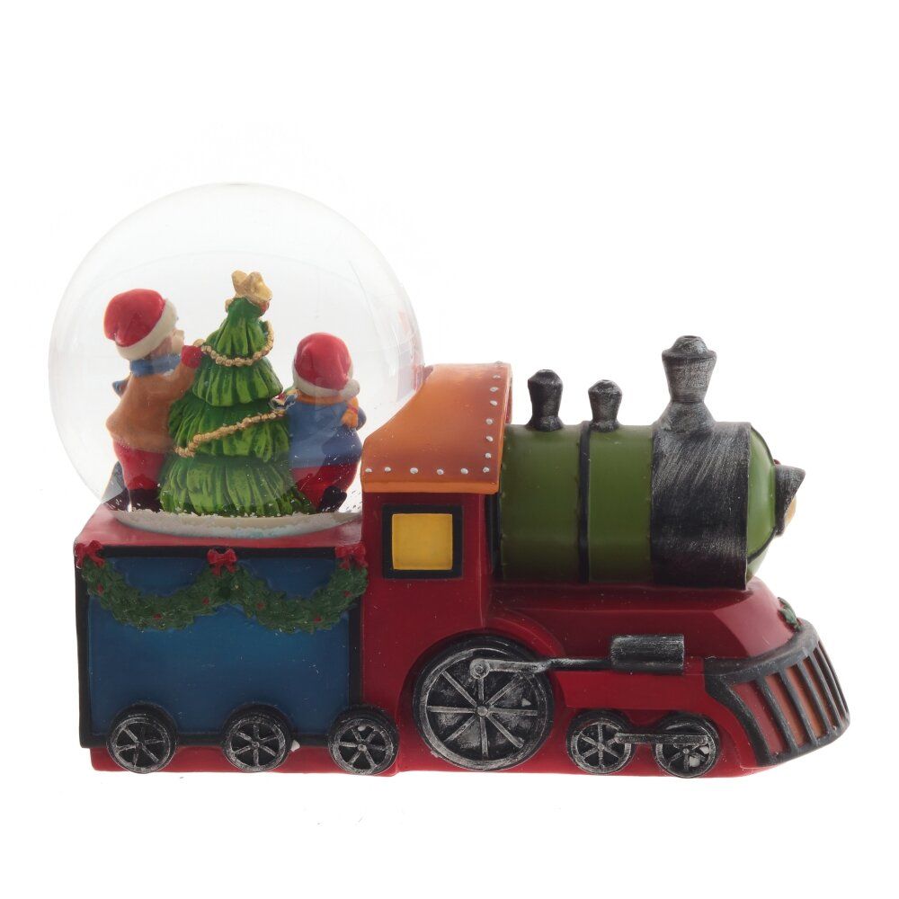 GAEM Фигурка декор в стекл шаре "Паровоз" (муз с ключ), D 10 см, L20,5 W10,5 H15 см