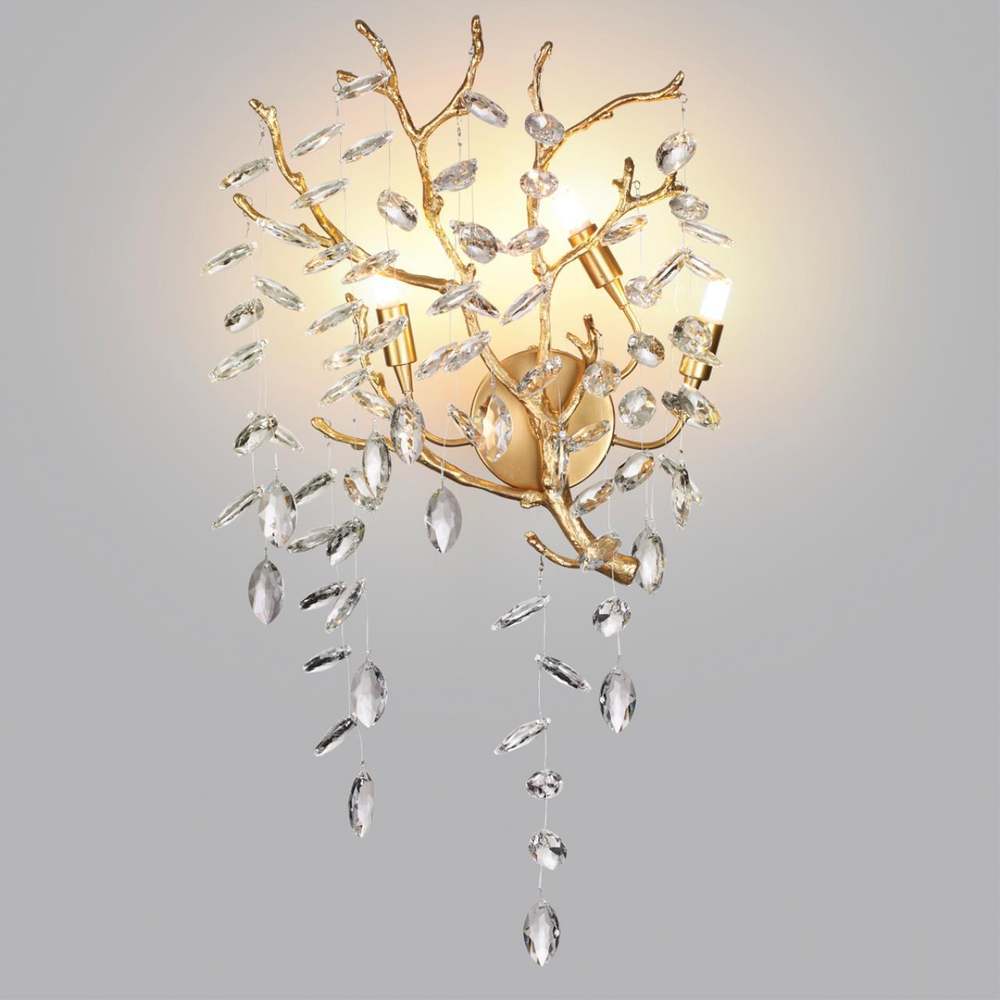 4969/3W HALL ODL24 633 античн.бронза/алюмин./хрусталь Бра G9 3*40W DELICA