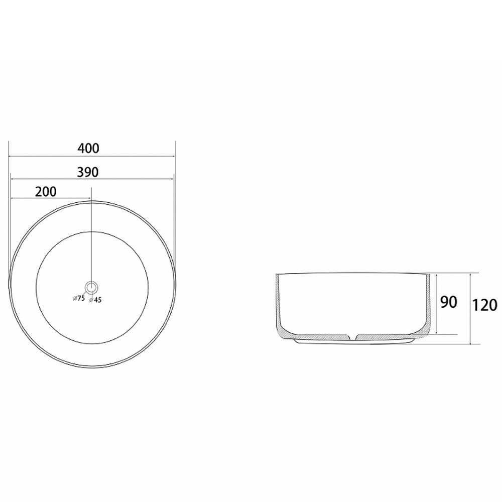Раковина-чаша Abber Bequem 40 AC2109BSM Серебро матовое