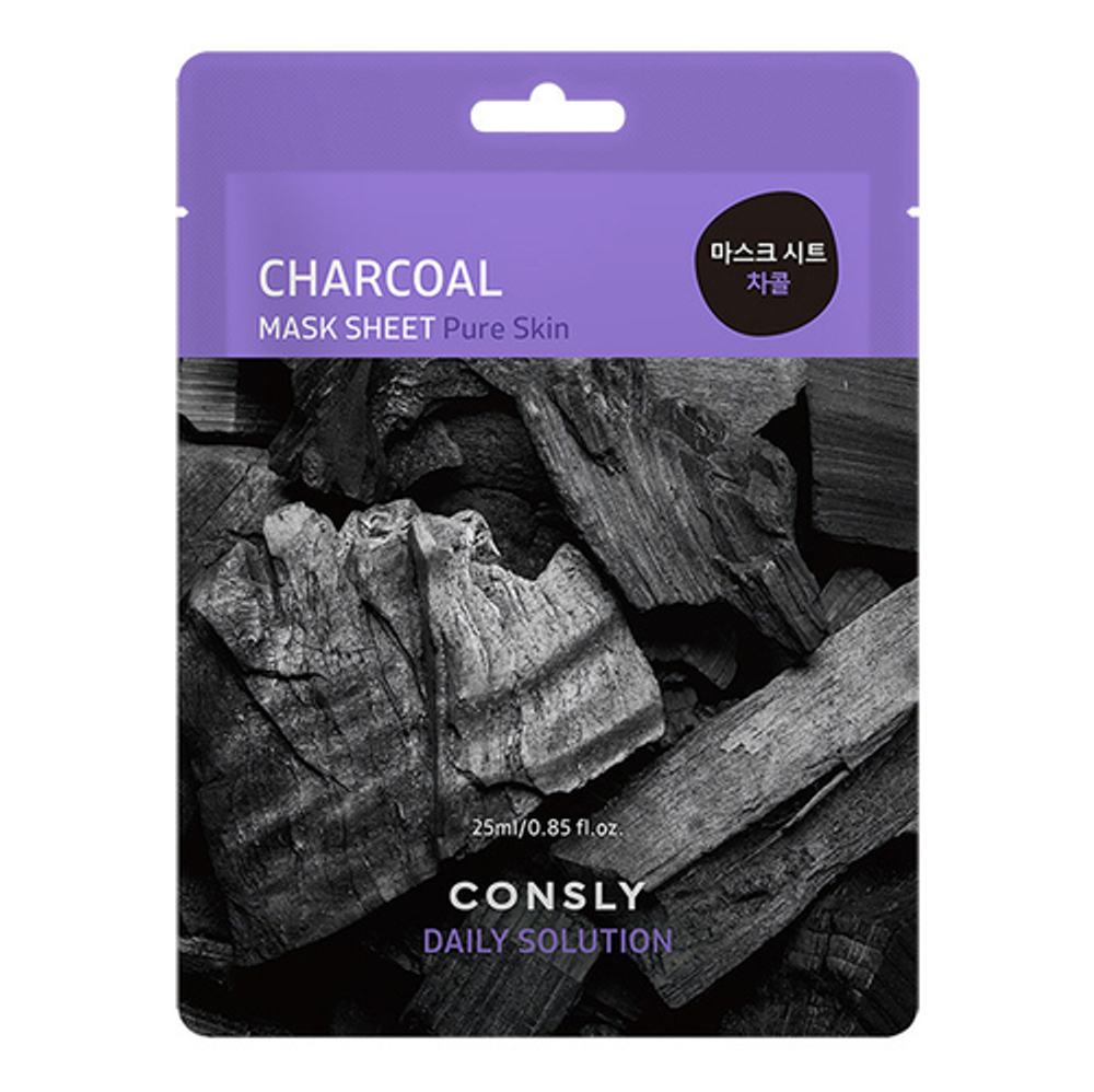 Тканевая маска с древесным углем CONSLY Daily Solution Charcoal Mask Sheet
