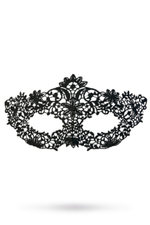 Маска нитяная ажурная на завязочках Королевская вязь (Цвет: черный)