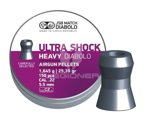 Пули JSB Ultra Shock Heavy Diabolo 5,5 мм, 1,645 грамма, 150 штук