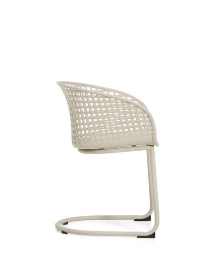 Уличный стул Tenaro из бежевого пластика и стали