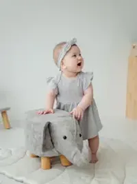 Платье-боди с крылышками "Жемчуг" из ажурного хлопка 0+