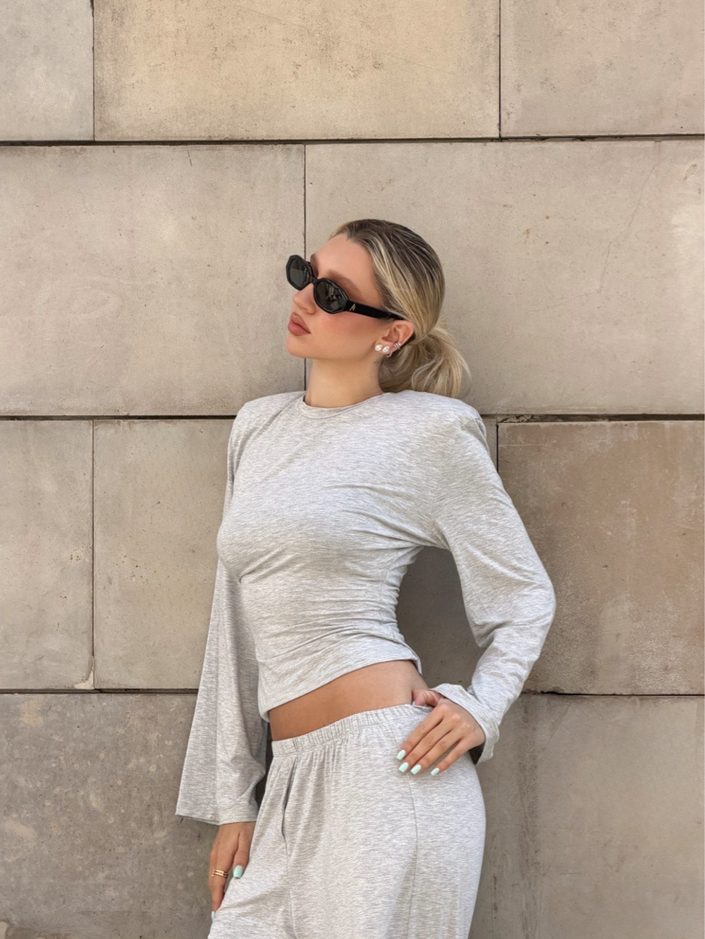 grey melange long sleeve
